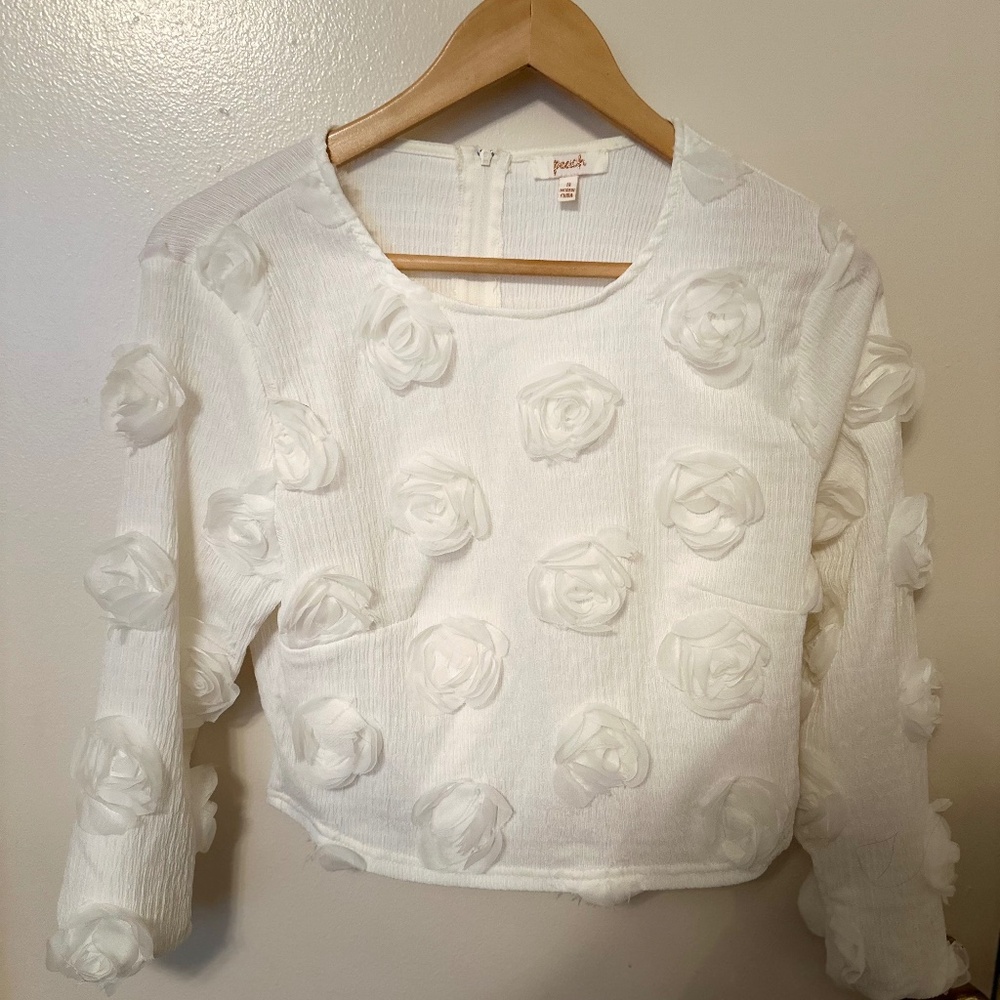 White roses blouse